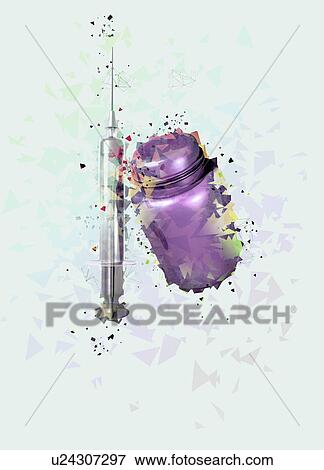 Stock Photo - Phial and syringe, illustration.. Fotosearch