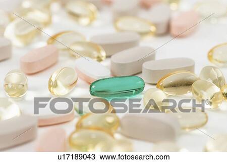 Stock Image - Pills and capsules. Fotosearch