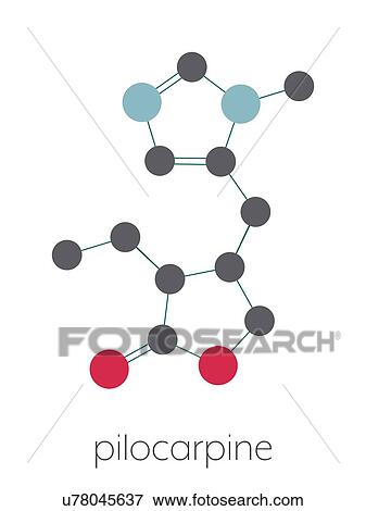 Stock Photo - Pilocarpine alkaloid drug, molecular model. Fotosearch