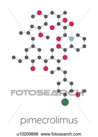 Pimecrolimus eczema drug, molecular model View Large Photo Image Stock Photograph - Pimecrolimus eczema drug, molecular model. Fotosearch