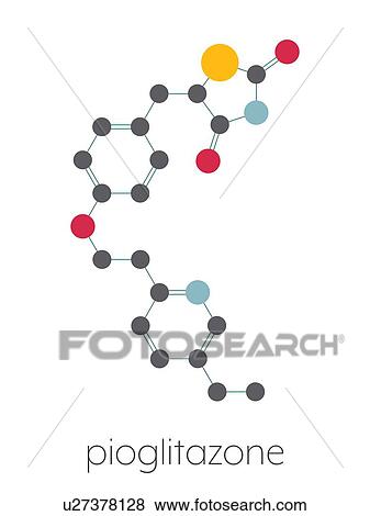 Stock Photo - Pioglitazone diabetes drug, molecular model. Fotosearch