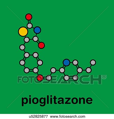Stock Photo - Pioglitazone diabetes drug, molecular model. Fotosearch