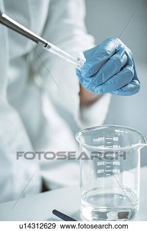 Stock Photo - Pipetting sample. Fotosearch
