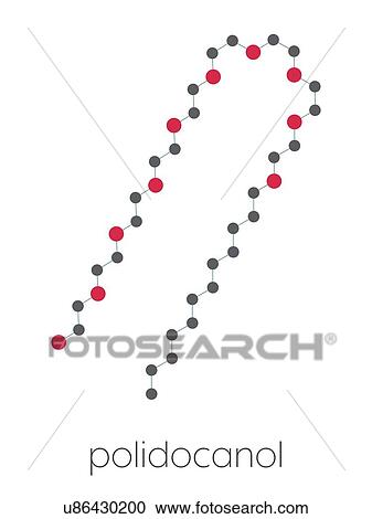Stock Image - Polidocanol sclerosant drug, molecular model. Fotosearch