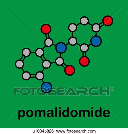 Stock Photograph - Pomalidomide multiple myeloma drug, molecular model. Fotosearch