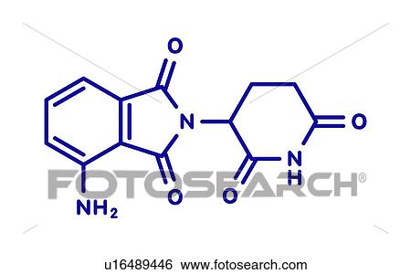 Stock Photograph - Pomalidomide multiple myeloma drug, molecular model. Fotosearch