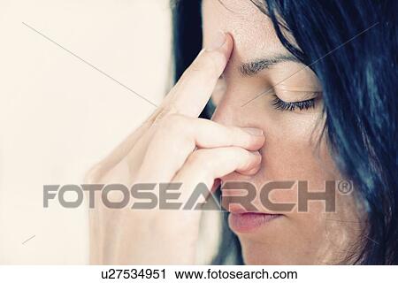 Stock Image - Pranayama yogic breathing. Fotosearch