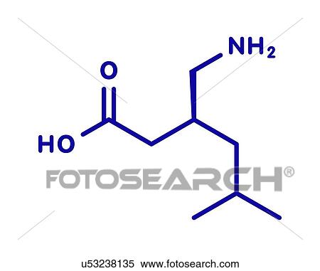 Stock Photography - Pregabalin epilepsy and fibromyalgia drug, molecular model. Fotosearch