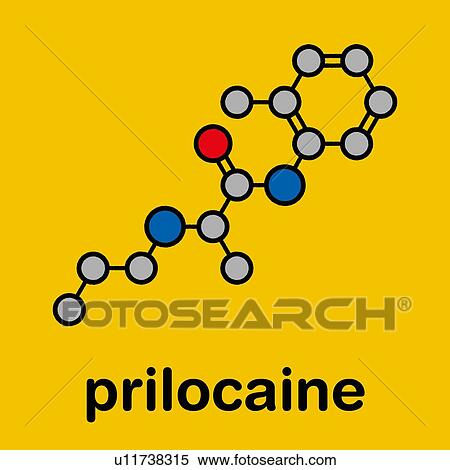 Stock Photography - Prilocaine local anesthetic drug, molecular model. Fotosearch