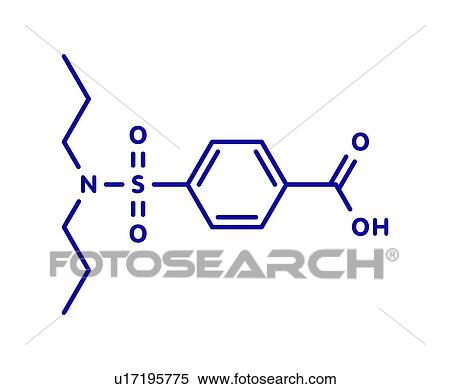 Stock Photography - Probenecid gout drug, molecular model. Fotosearch
