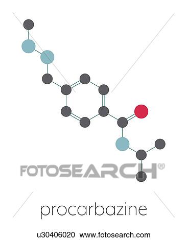 Stock Image - Procarbazine cancer drug, molecular model. Fotosearch