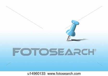 Stock Image - Push pin, illustration. Fotosearch