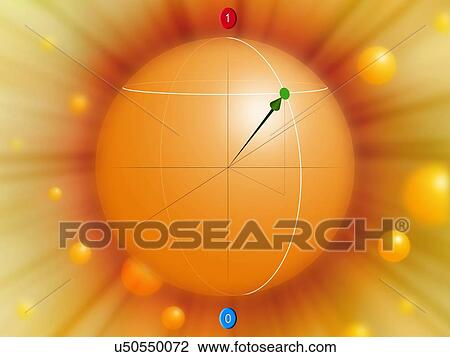 Stock Image - Qubit, illustration. Fotosearch