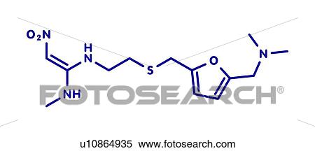 Stock Photography - Ranitidine peptic ulcer disease drug, molecular model. Fotosearch