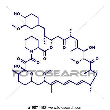 Stock Image - Rapamycin immunosuppressive drug, molecular model. Fotosearch