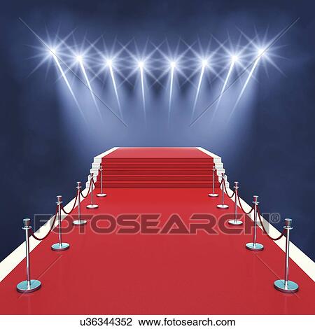 Stock Image - Red carpet event, illustration. Fotosearch