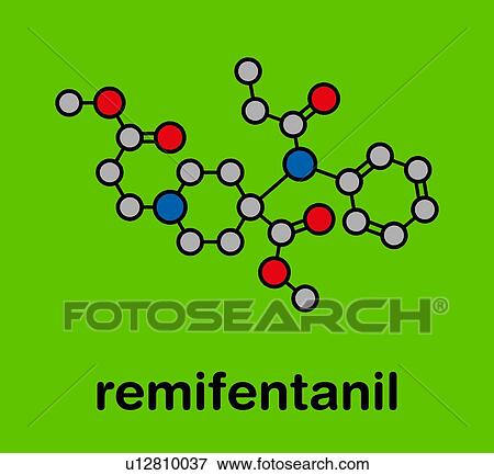 Stock Photo - Remifentanil anaesthetic and analgesic drug, molecular model. Fotosearch