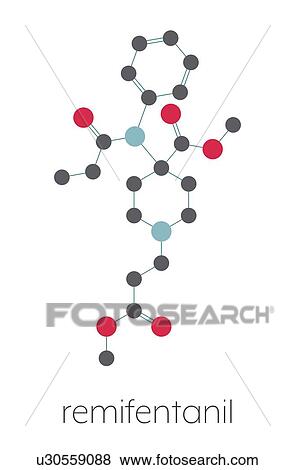 Stock Photo - Remifentanil anaesthetic and analgesic drug, molecular model. Fotosearch