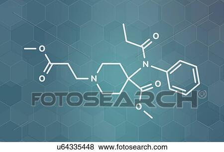 Stock Photo - Remifentanil anaesthetic and analgesic drug, molecular model. Fotosearch