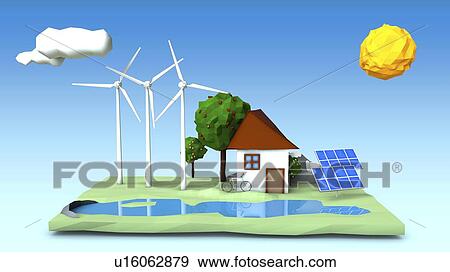 Renewable energy, illustration View Large Photo Image Stock Photo - Renewable energy, illustration. Fotosearch