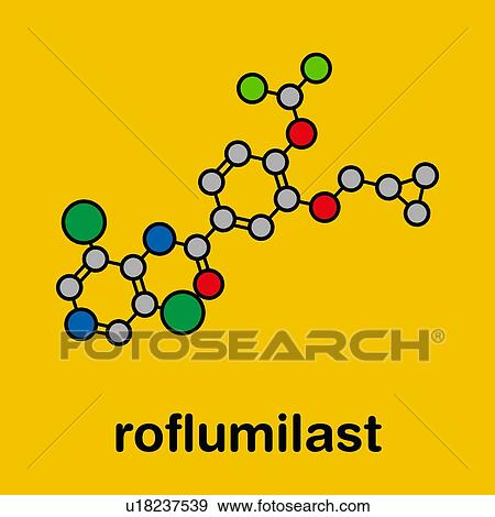 Stock Photo - Roflumilast COPD drug, molecular model. Fotosearch