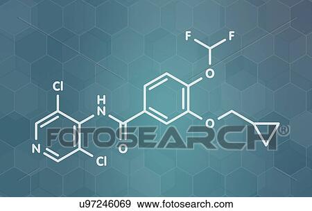 Stock Photo - Roflumilast COPD drug, molecular model. Fotosearch