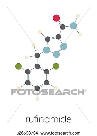 Rufinamide seizure drug, molecular model View Large Photo Image Picture - Rufinamide seizure drug, molecular model. Fotosearch