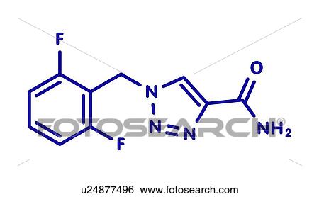 Stock Photograph - Rufinamide seizure drug, molecular model. Fotosearch