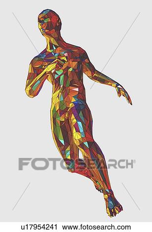 Stock Image - Running man, illustration. Fotosearch