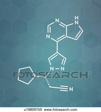 Ruxolitinib myelofibrosis cancer drug, molecular model View Large Photo Image Stock Photo - Ruxolitinib myelofibrosis cancer drug, molecular model. Fotosearch
