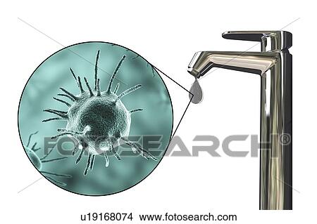 Picture - Safety of drinking water, conceptual illustration. Fotosearch