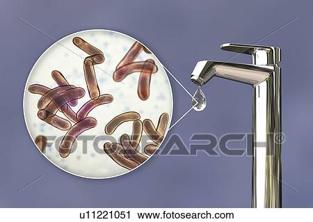 Stock Image - Safety of drinking water, conceptual illustration. Fotosearch