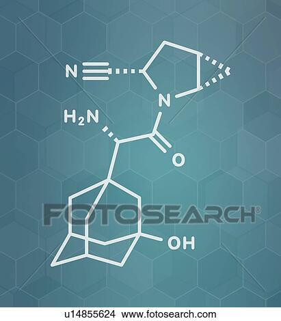 Saxagliptin diabetes drug, molecular model View Large Photo Image Picture - Saxagliptin diabetes drug, molecular model. Fotosearch