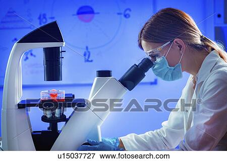 Scientist using microscope View Large Photo Image Stock Photo - Scientist using microscope. Fotosearch