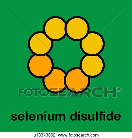 Stock Image - Selenium disulfide dandruff shampoo ingredient molecule. Fotosearch