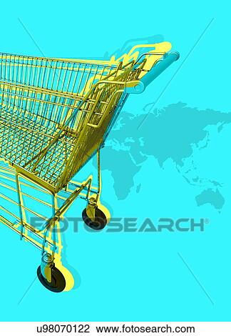 Shopping trolley, illustration. View Large Photo Image Stock Image - Shopping trolley, illustration.. Fotosearch