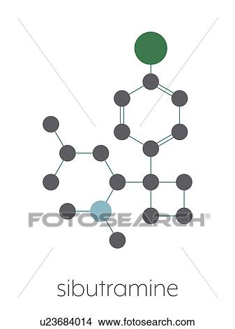 Picture - Sibutramine obesity drug, molecular model. Fotosearch