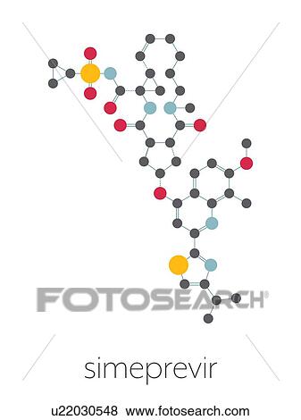Stock Photo - Simeprevir hepatitis C virus drug, molecular model. Fotosearch