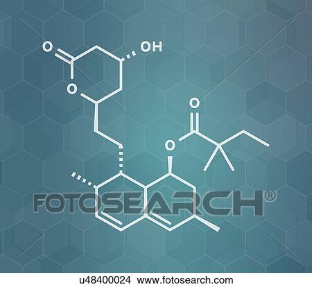 Simvastatin cholesterol lowering drug, molecular model View Large Photo Image Picture - Simvastatin cholesterol lowering drug, molecular model. Fotosearch