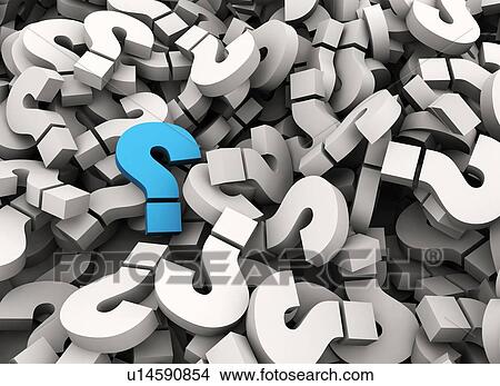 Picture - Single blue question mark, illustration. Fotosearch