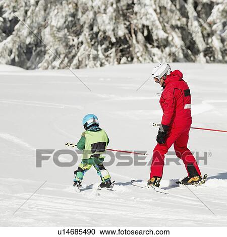 Stock Image - Ski lesson. Fotosearch