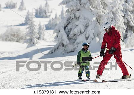 Stock Image - Ski lesson. Fotosearch