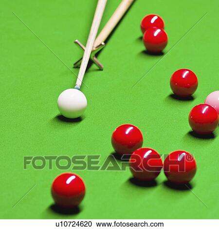 Stock Image - Snooker cue on rest. Fotosearch