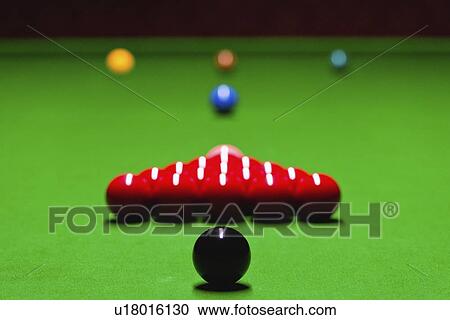 Stock Image - Snooker table setup. Fotosearch