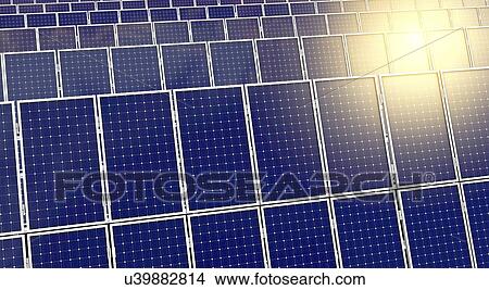 Picture - Solar panels, illustration. Fotosearch