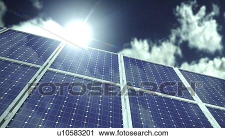 Stock Image - Solar panels, illustration. Fotosearch