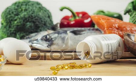 Stock Image - Sources of vitamin D. Fotosearch