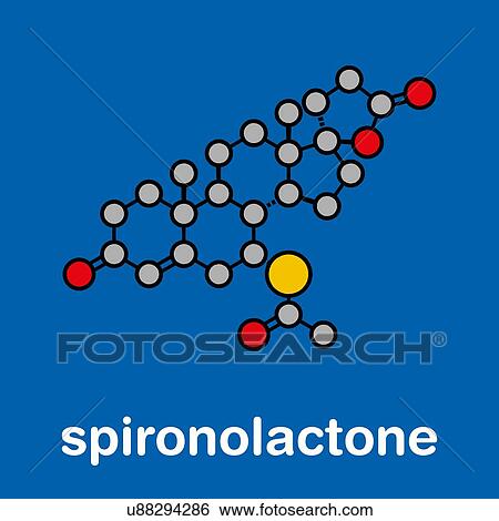 Stock Photograph - Spironolactone drug, molecular model. Fotosearch
