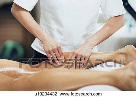 Stock Image - Sports massage. Fotosearch