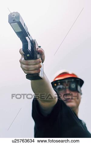 Picture - Sports pistol practice. Fotosearch